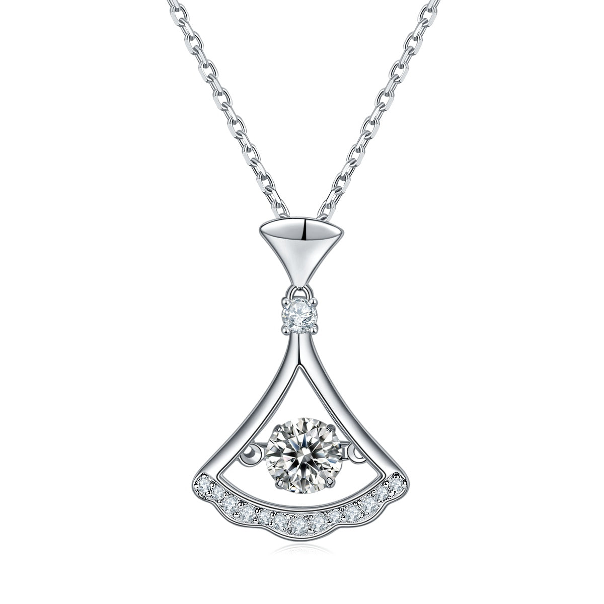 Ethereal Flow Moissanite Necklace - 0.5ct Silver