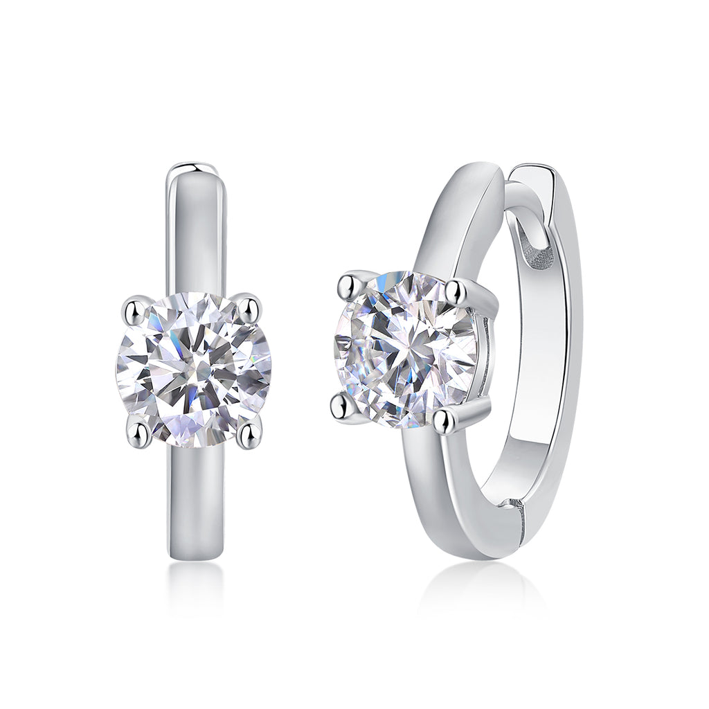 Space Grain Moissanite Earrings 0.5ct Silver