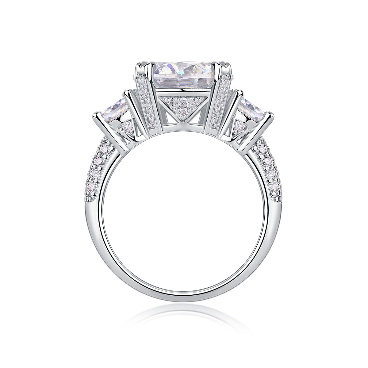 Vega Pulse Ring 5ct Moissanite Silver