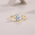 Moissanite Round Ring - Gold-Plated Silver