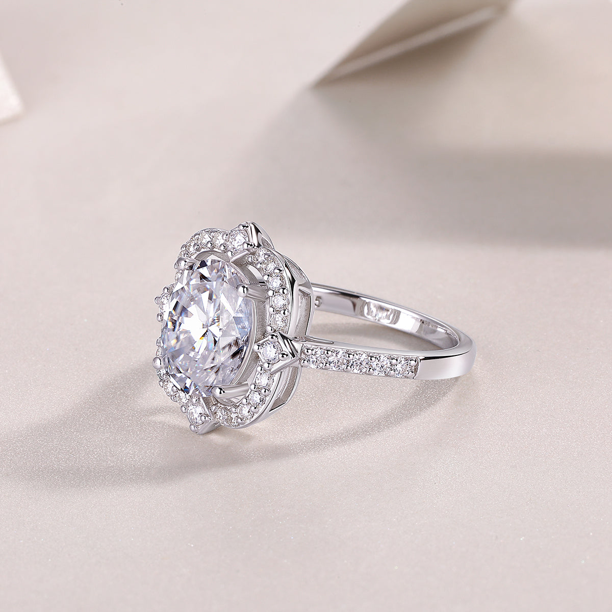 Nebula Veil Moissanite Ring - Silver Oval 8x10