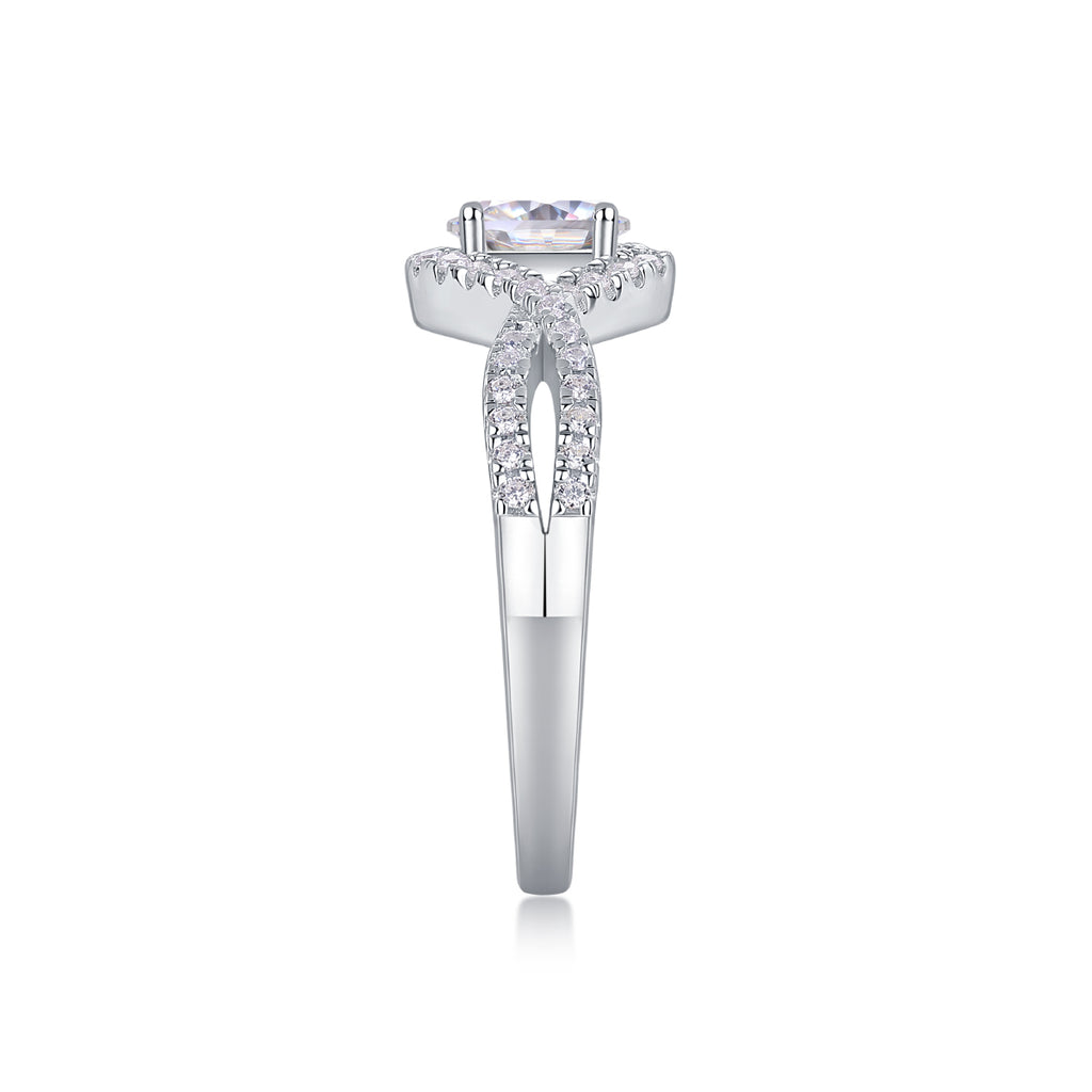Alice In Wonderland Moissanite Ring - Silver