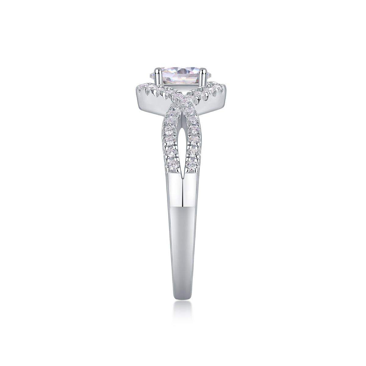 Alice In Wonderland Moissanite Ring - Silver