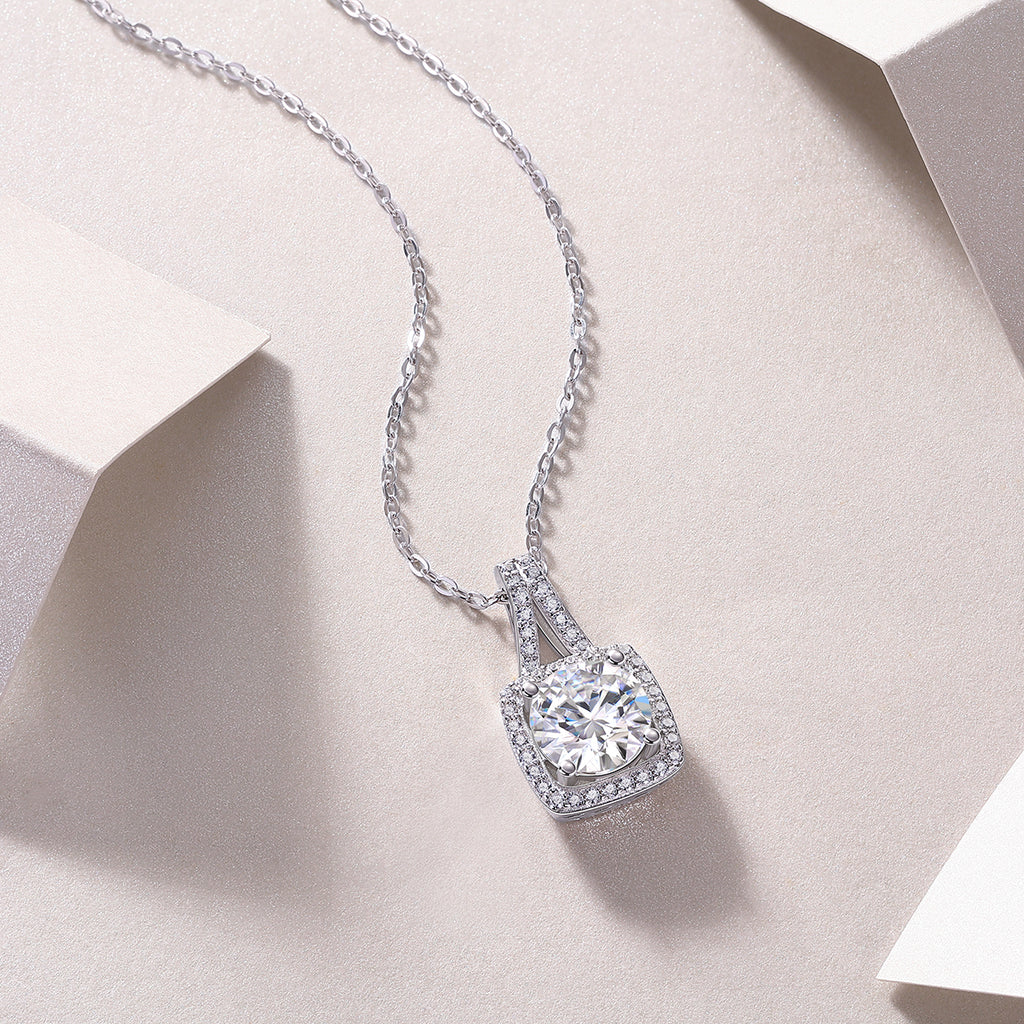 Astral Sway Necklace - Moissanite 2ct Silver