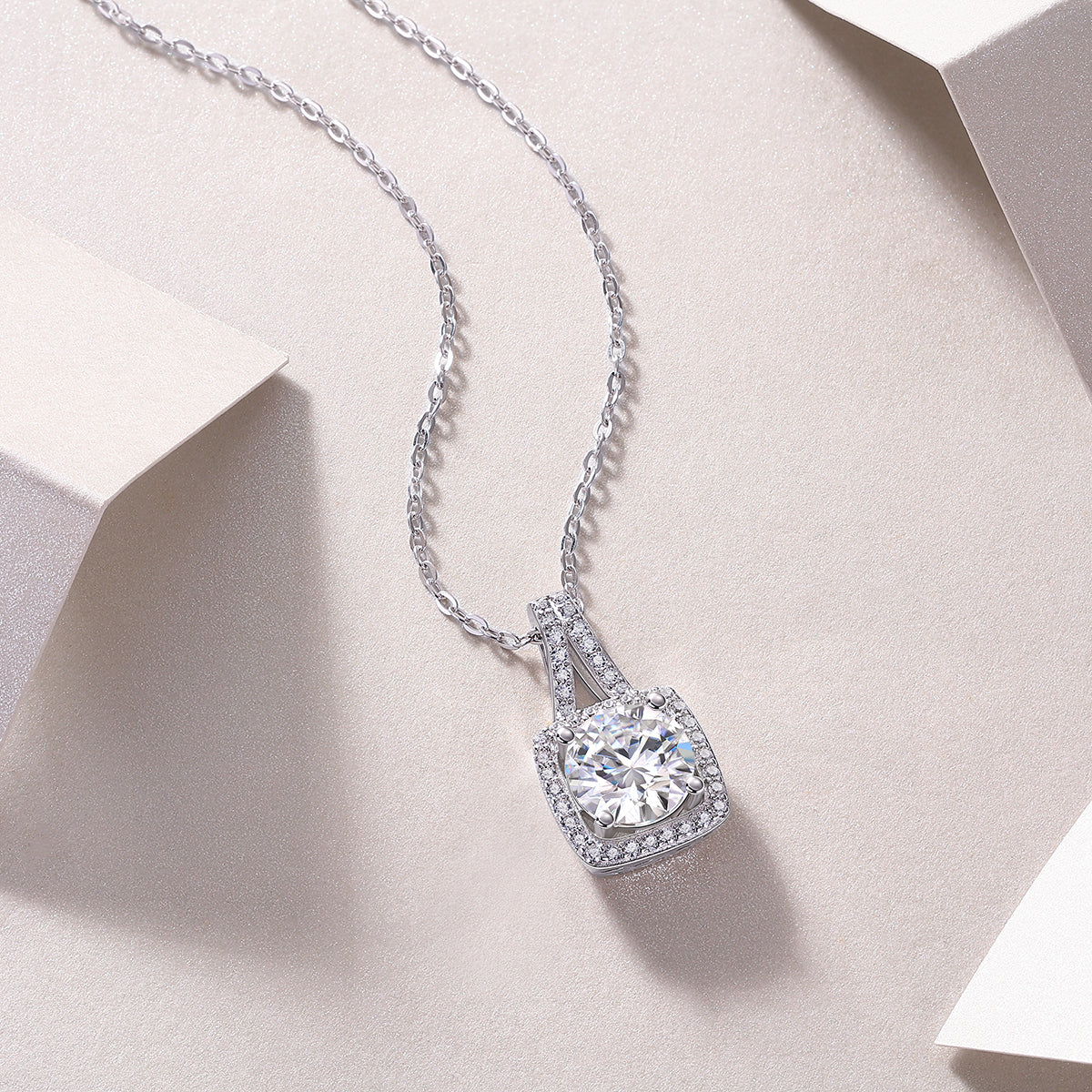 Astral Sway Necklace - Moissanite 2ct Silver