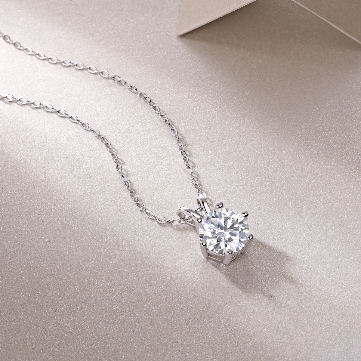 Capella Moissanite Necklace - 2ct Silver Platinum