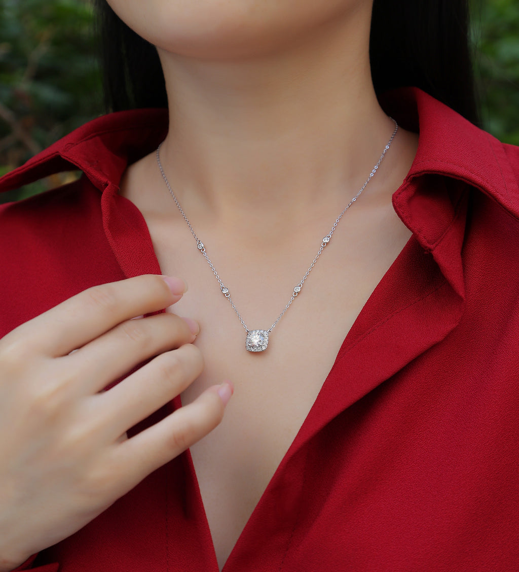 Night Mist Moissanite Necklace - S925 Silver 1ct