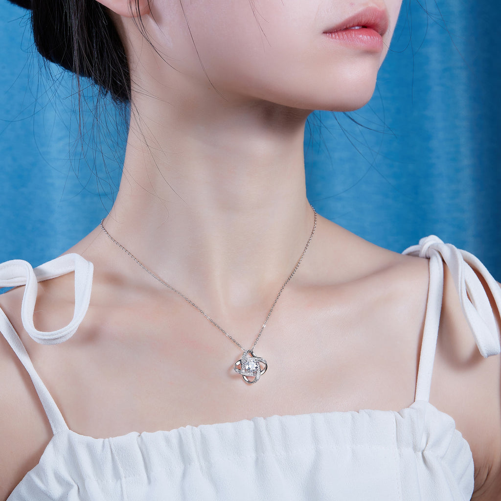 Lunar Cycle Necklace Moissanite 1ct Silver
