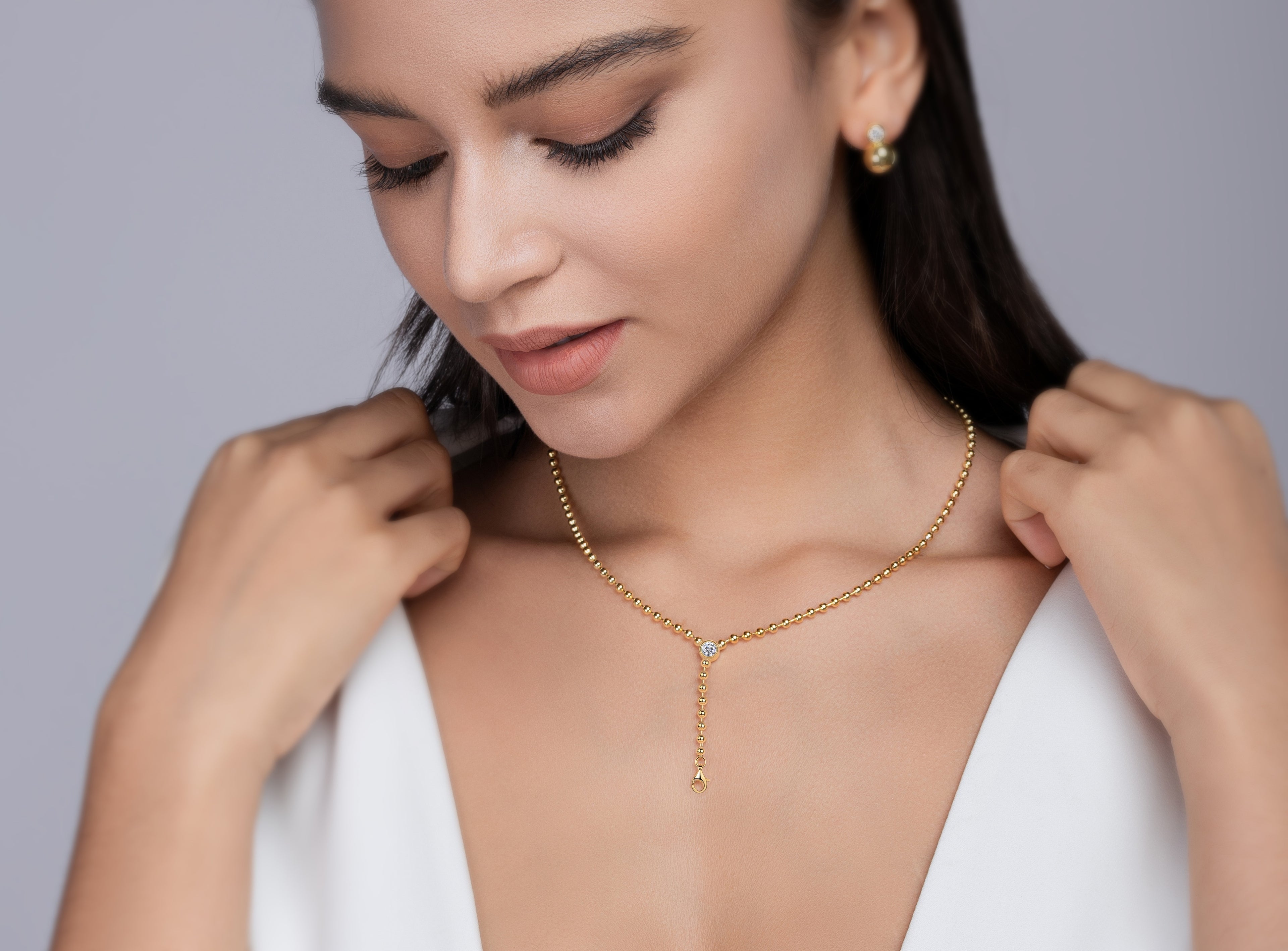 Moissanite Necklace - Gold-Plated Silver 0.5ct