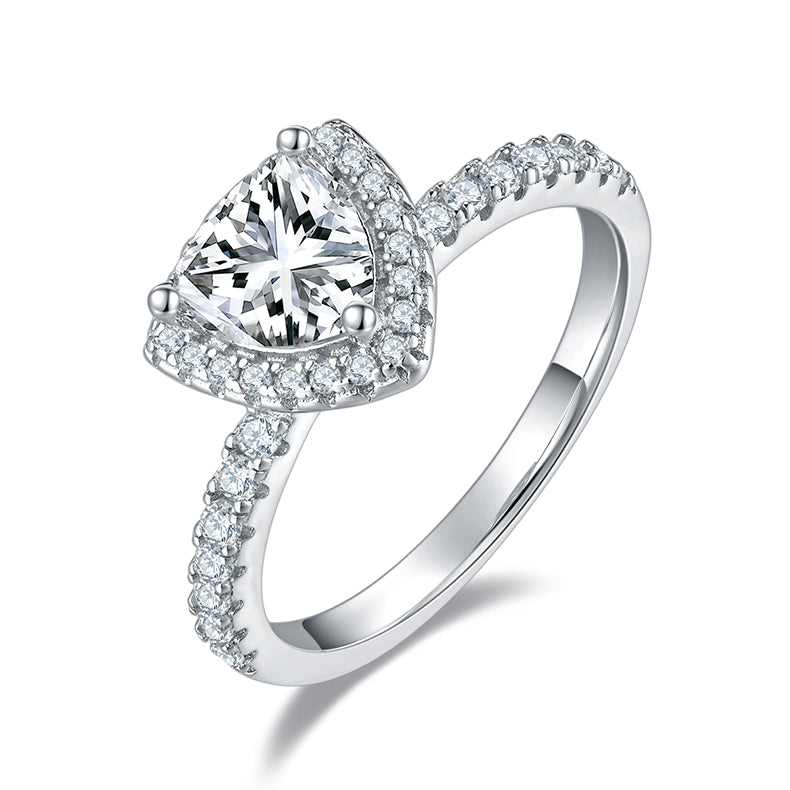 Solstice Peak Ring Moissanite Triangular S925 Silver