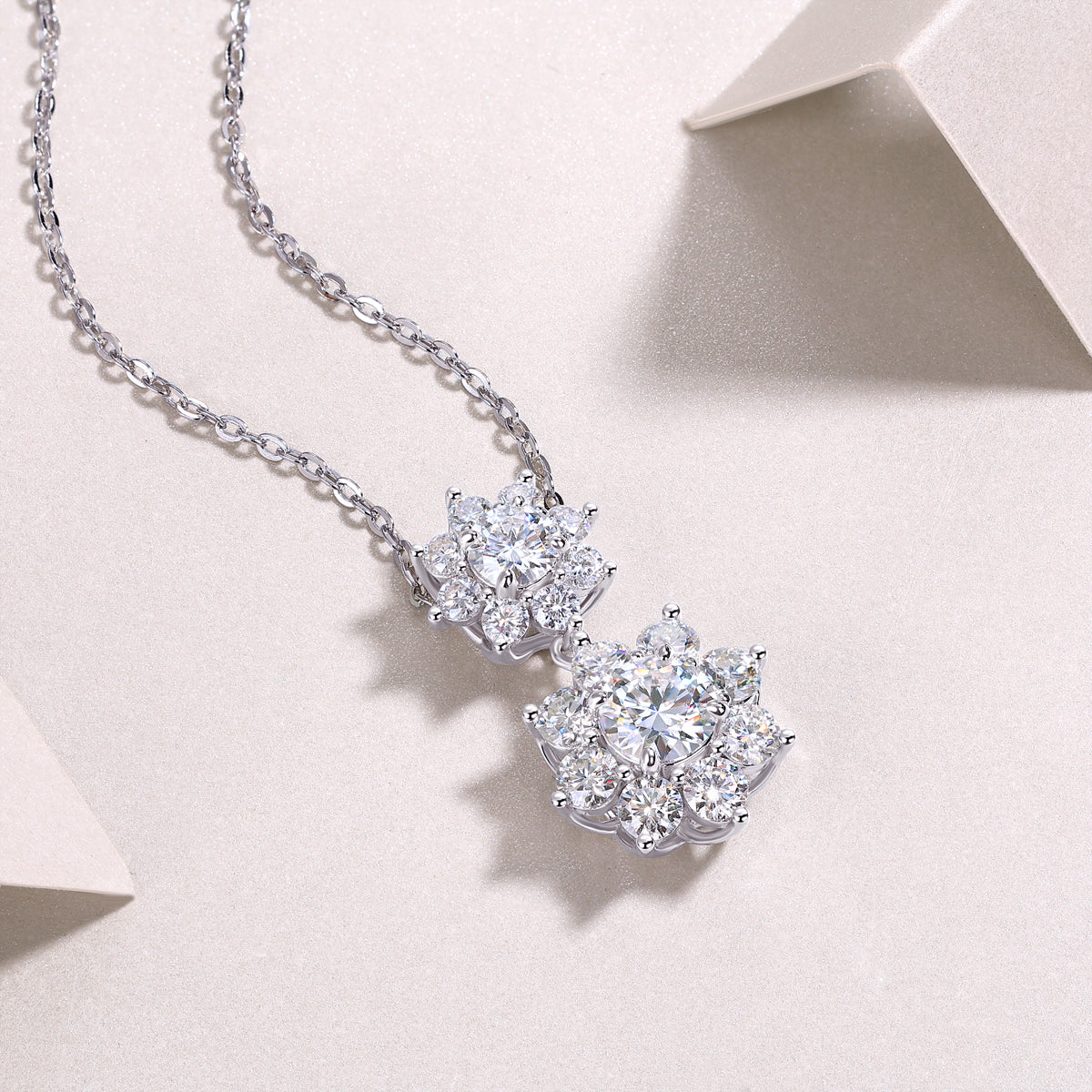 Sunshine Flower Necklace Moissanite 1ct Silver
