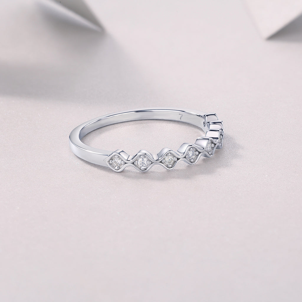 Comet Nucleus Moissanite Ring - Silver Plated