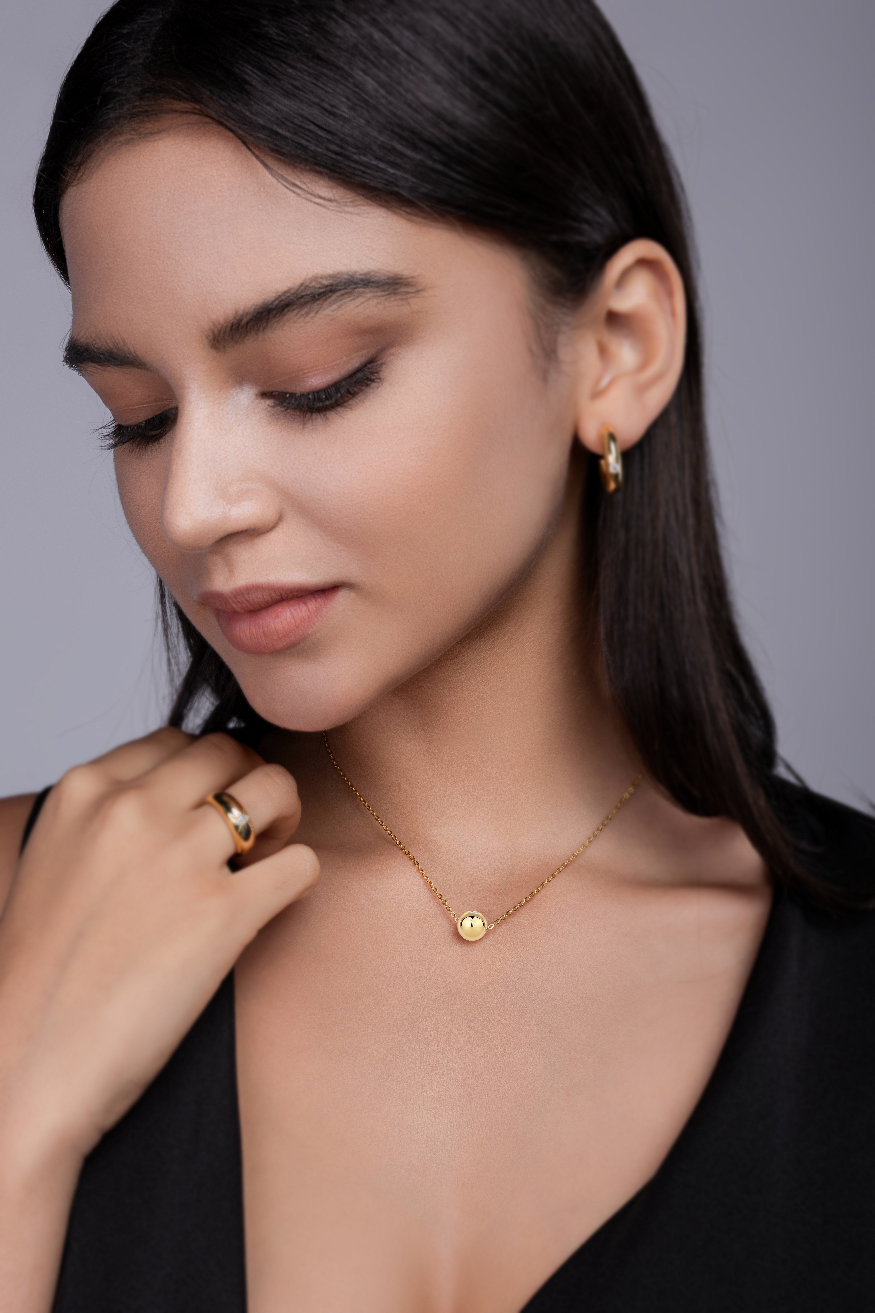 Rigil Kent Moissanite Necklace Gold-Plated 0.1ct