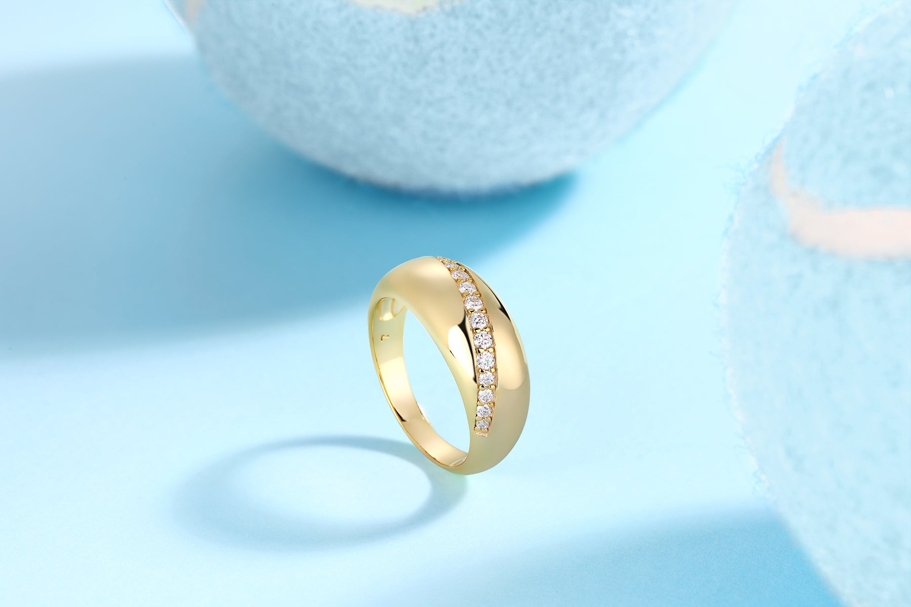 Solar Minimum Ring Moissanite Gold-Plated S925