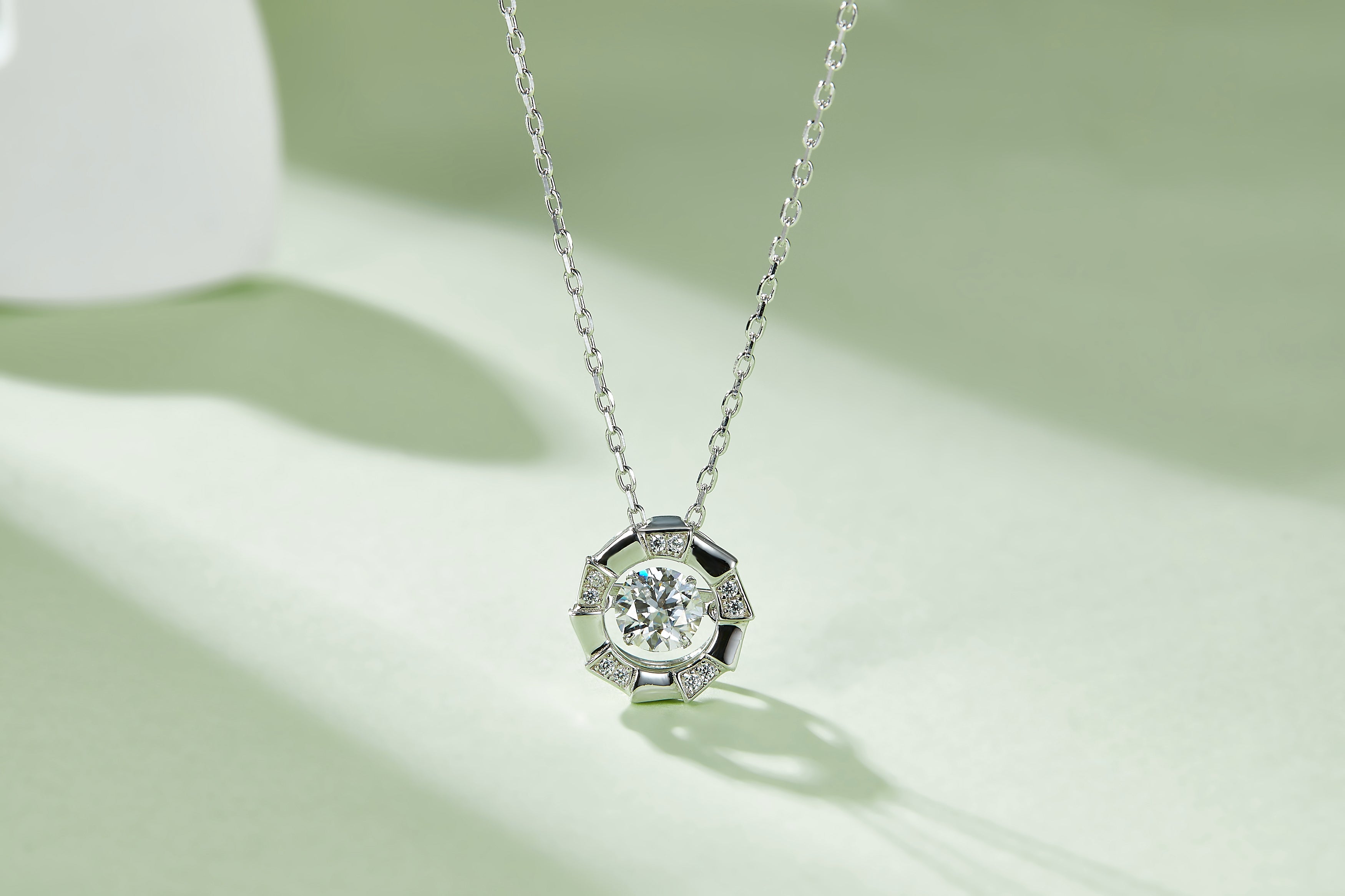 Exo-Planet Moissanite Necklace - 0.5ct Silver