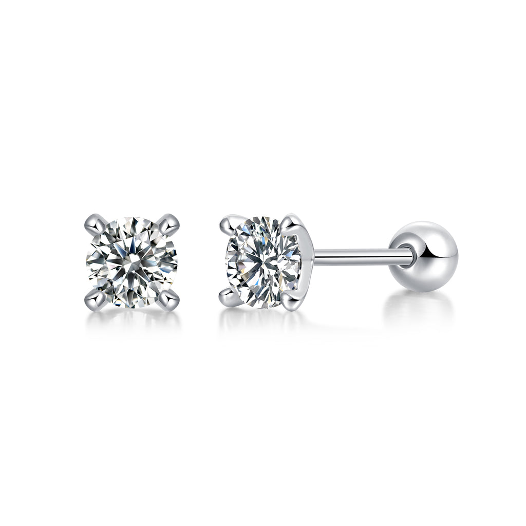 Moon Edge Moissanite Stud Earrings - S925 Silver