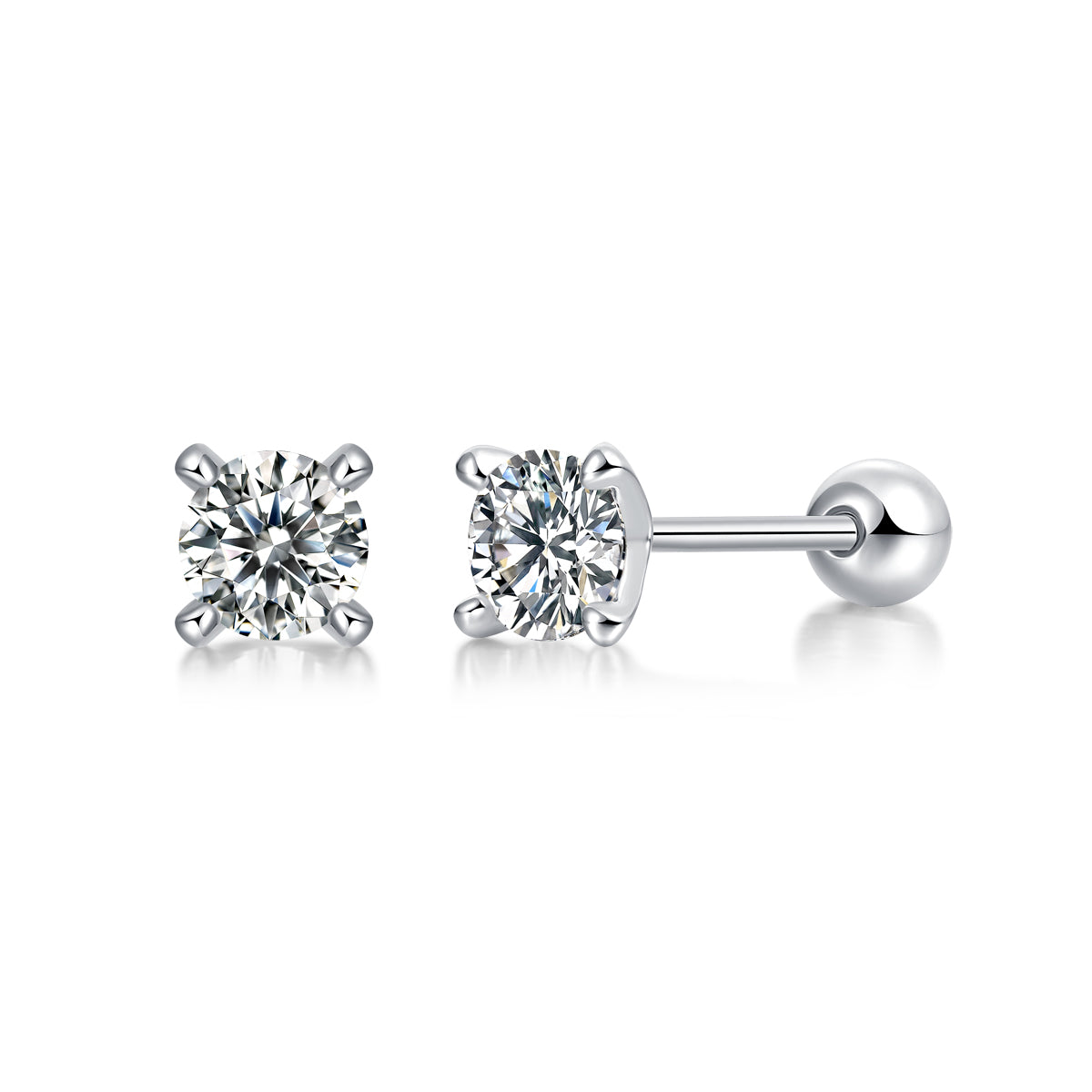 Moon Edge Moissanite Stud Earrings - S925 Silver