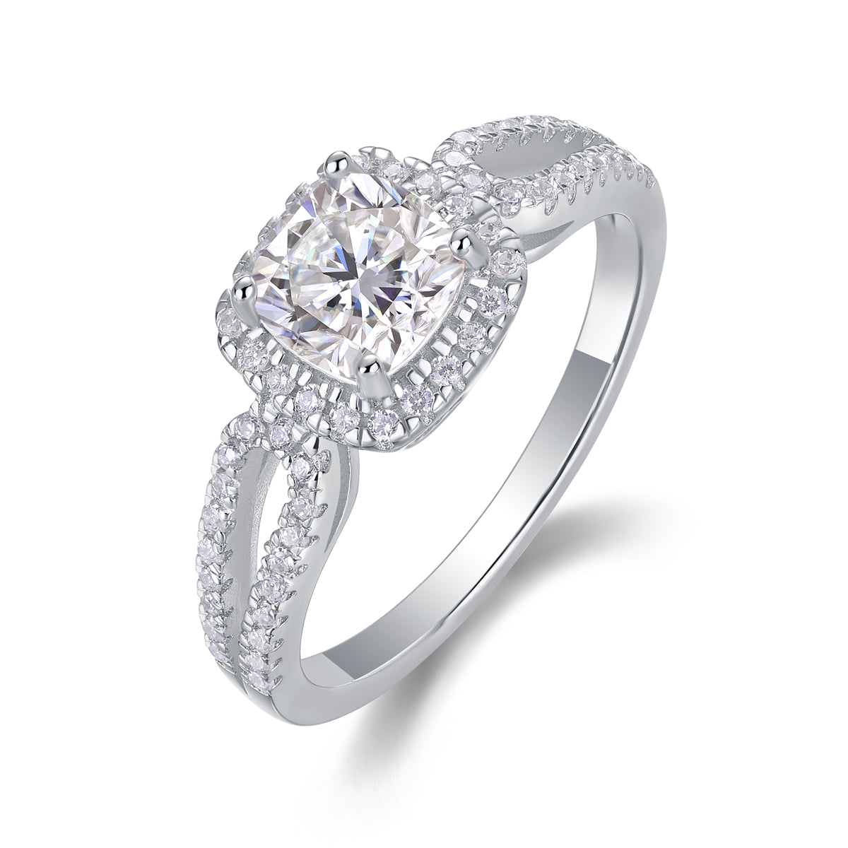 Moissanite Square Ring - S925 Silver Plated