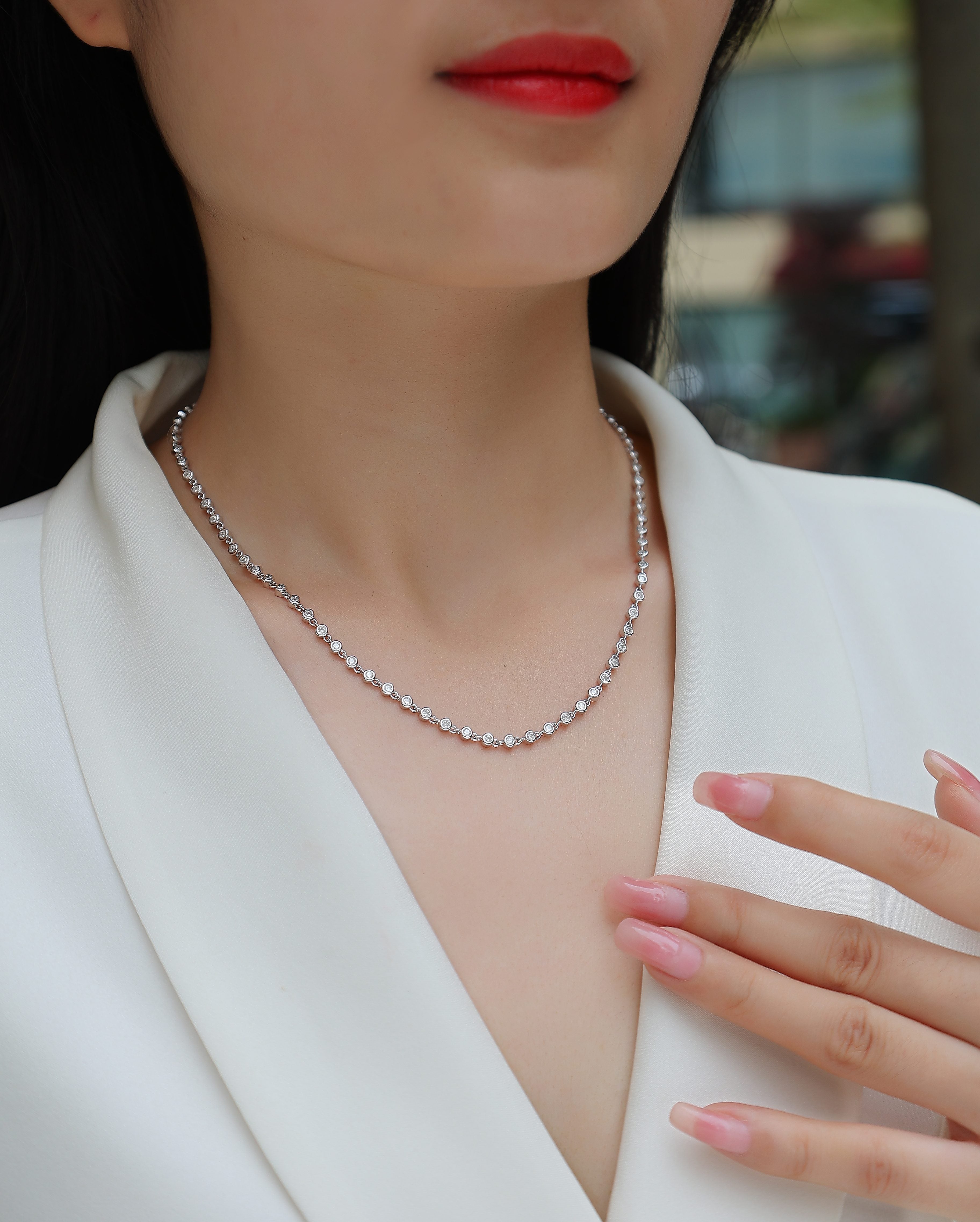Outer Limit Moissanite Necklace - Silver