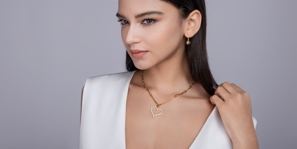 The Heart's Moissanite Necklace - Gold Plated