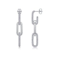 Infinity Chain Moissanite Earrings - Silver