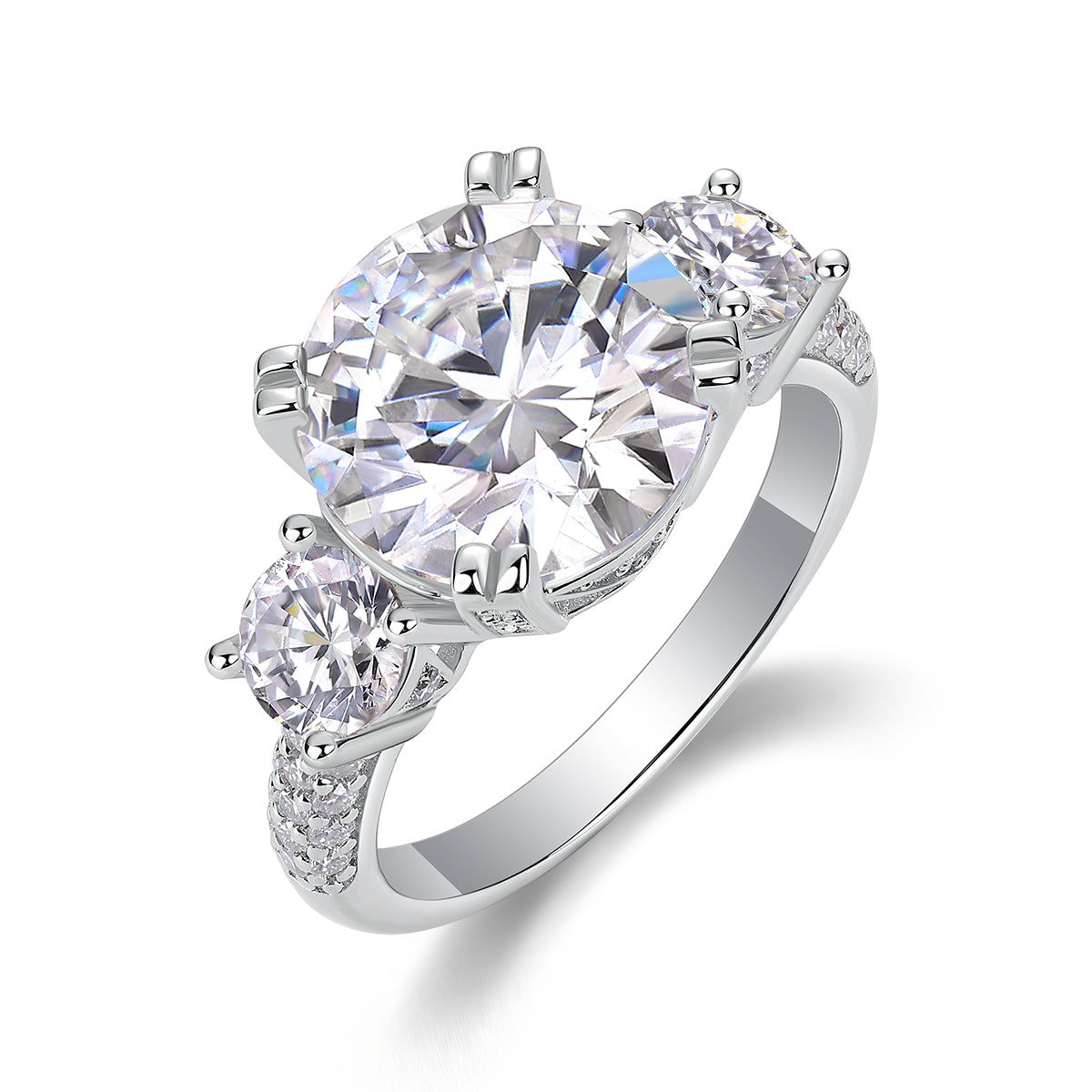 Vega Pulse Ring 5ct Moissanite Silver