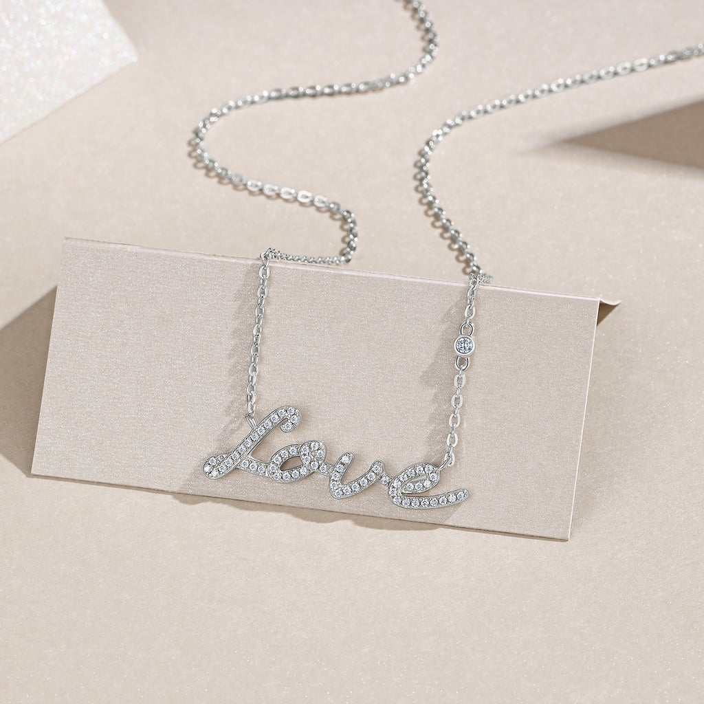 Love's Embrace Moissanite Necklace Silver