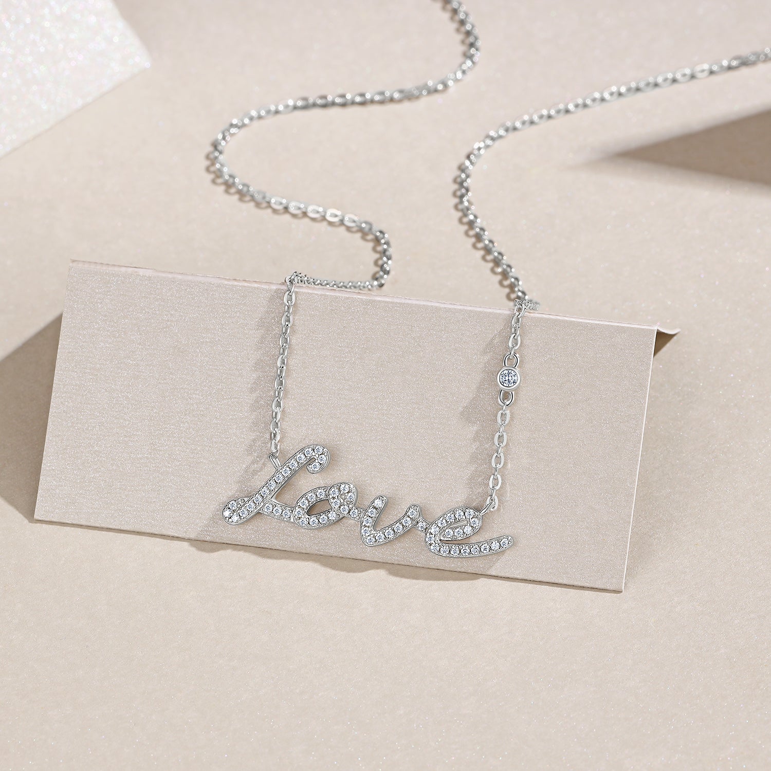 Love's Embrace Moissanite Necklace Silver