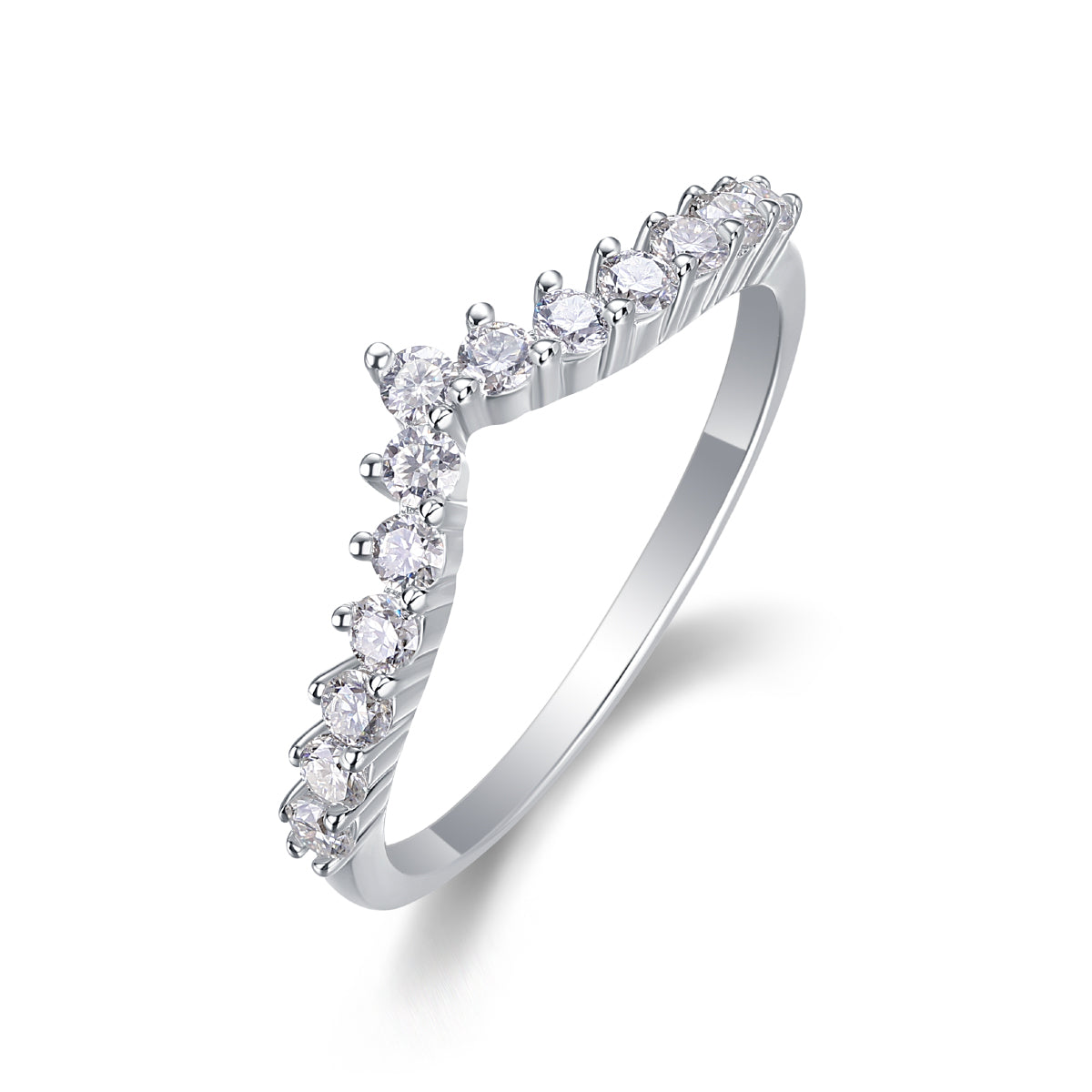 Regulus Crown Moissanite Ring Silver
