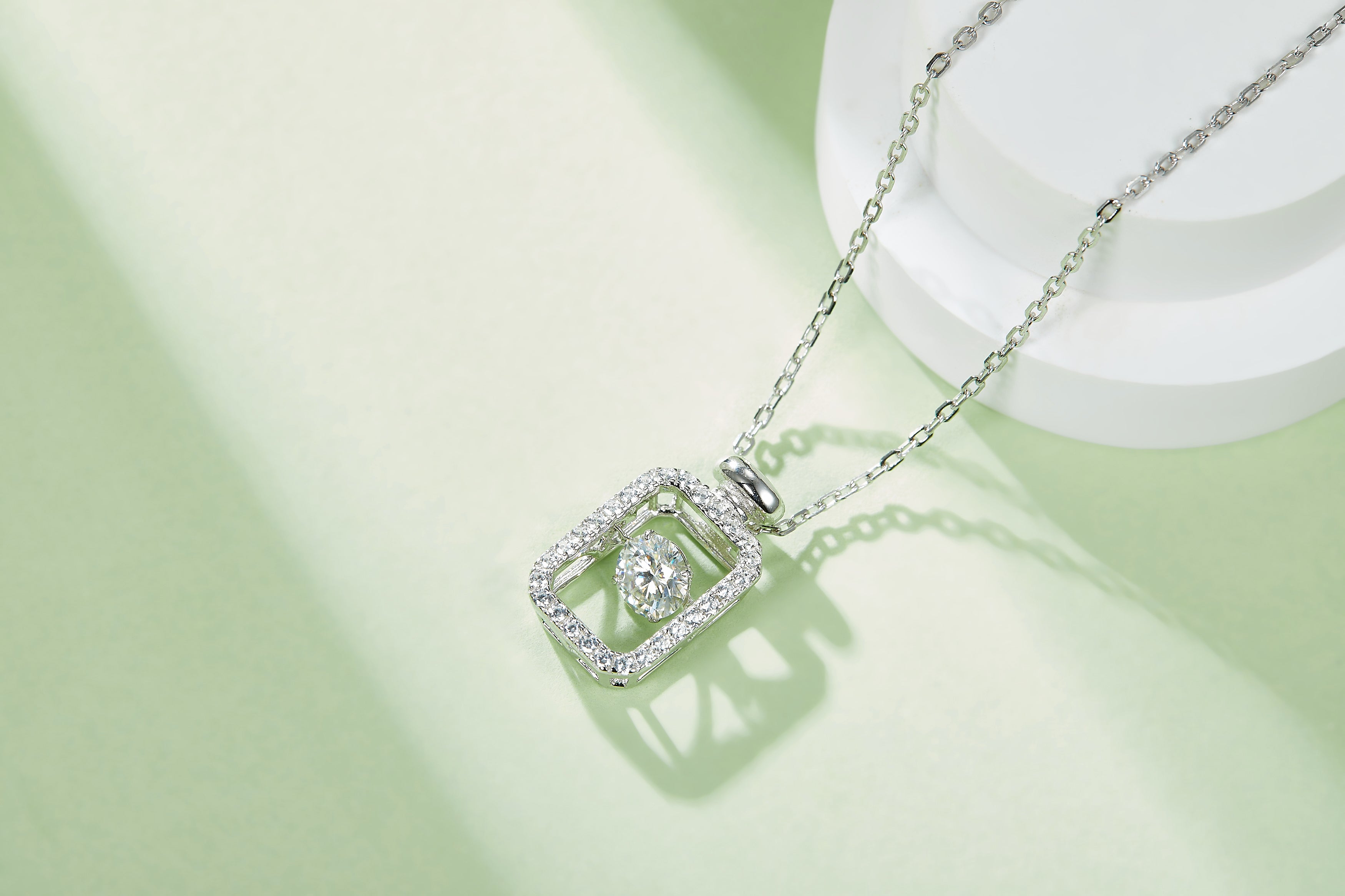 Pale Virtue Moissanite Necklace - 0.5ct Silver