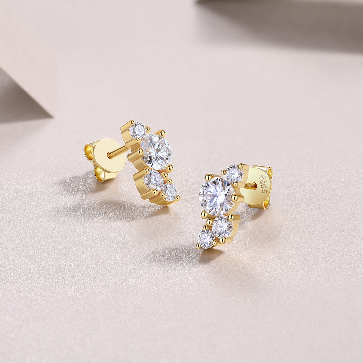 Silk Road Moissanite Stud Earrings - 0.5ct Gold