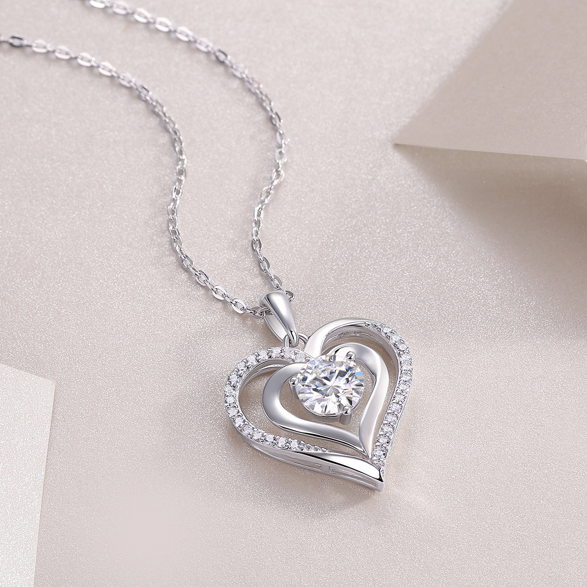 Lens Of Time Necklace - 1ct Moissanite