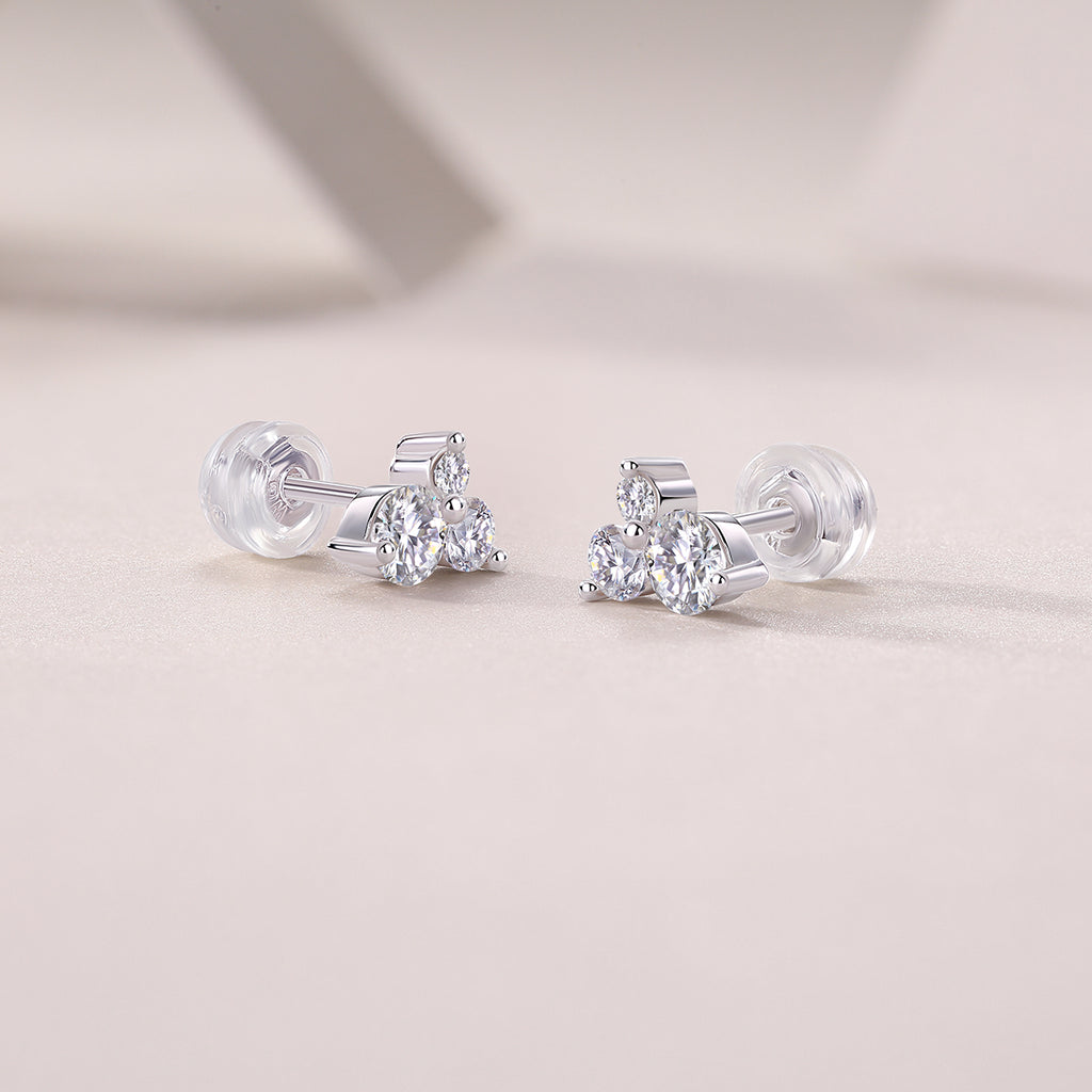 Moissanite Stud Earrings 0.3ct S925 Silver Platinum