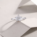 Moissanite Ring - Platinum Silver Band Size 5-9