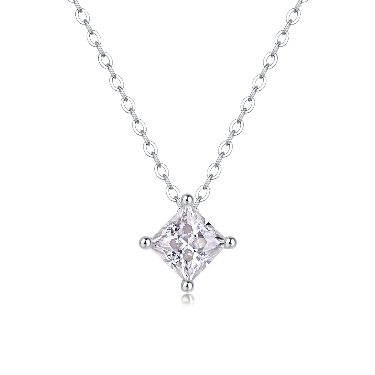 Rhombus Mirage Moissanite Necklace - S925 Silver