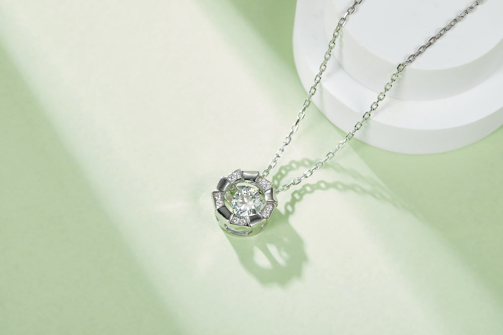 Exo-Planet Moissanite Necklace - 0.5ct Silver