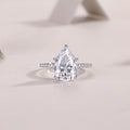 Andromeda Ring Moissanite Pear 9x13 S925 Silver