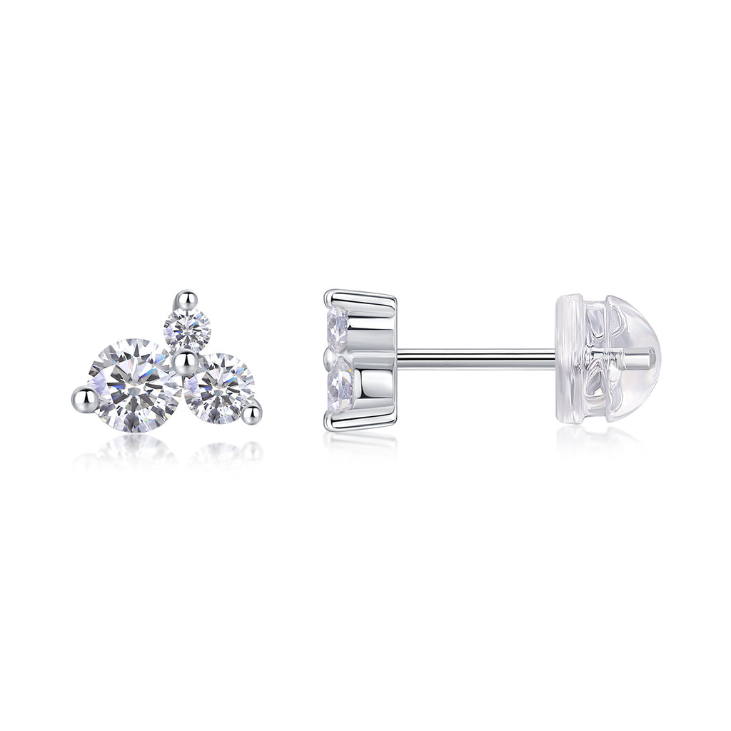 Moissanite Stud Earrings 0.3ct S925 Silver Platinum