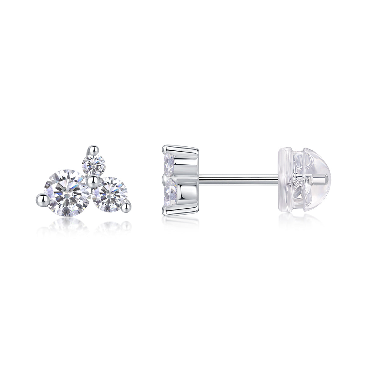 Moissanite Stud Earrings 0.3ct S925 Silver Platinum