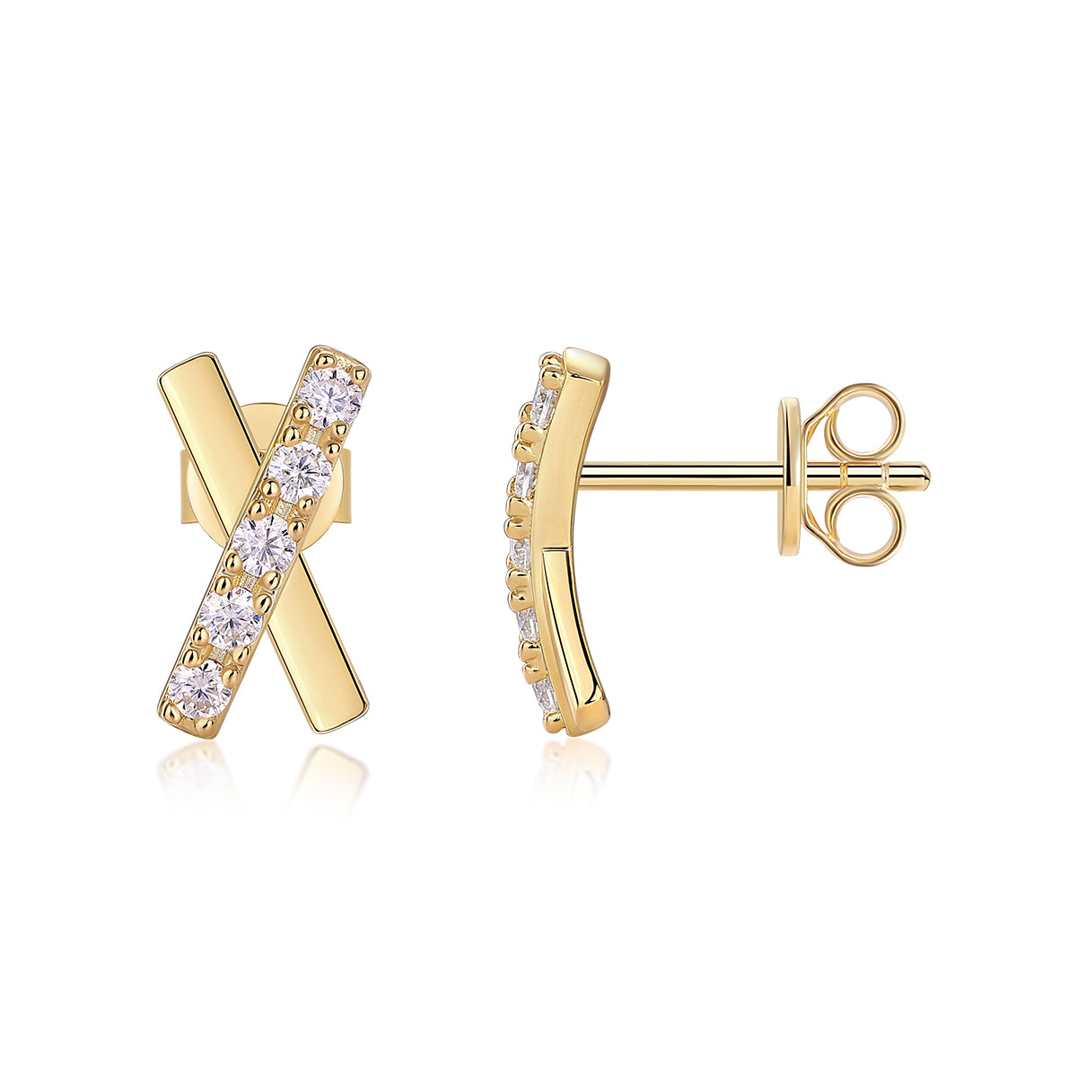 Quintessence Moissanite Stud Earrings Gold-Plated