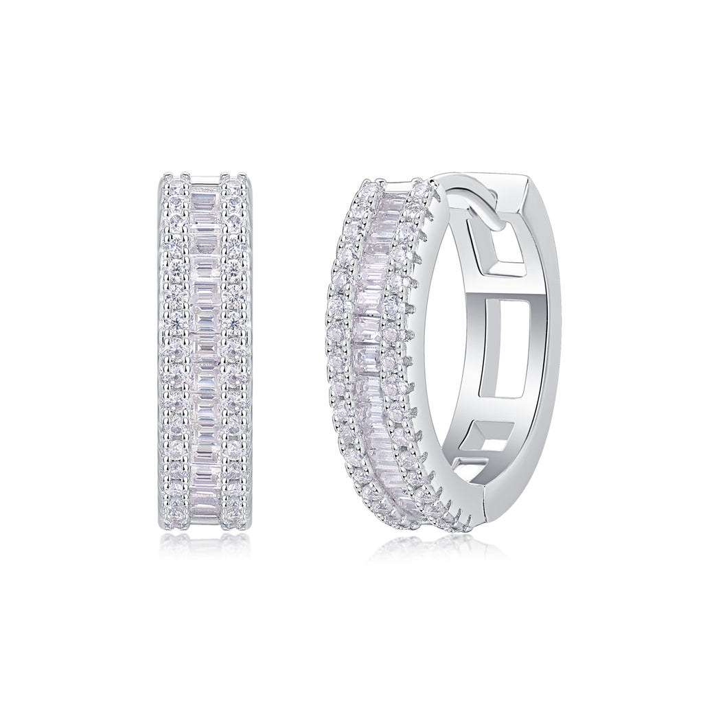 Moissanite Stud Earrings - Silver Plated