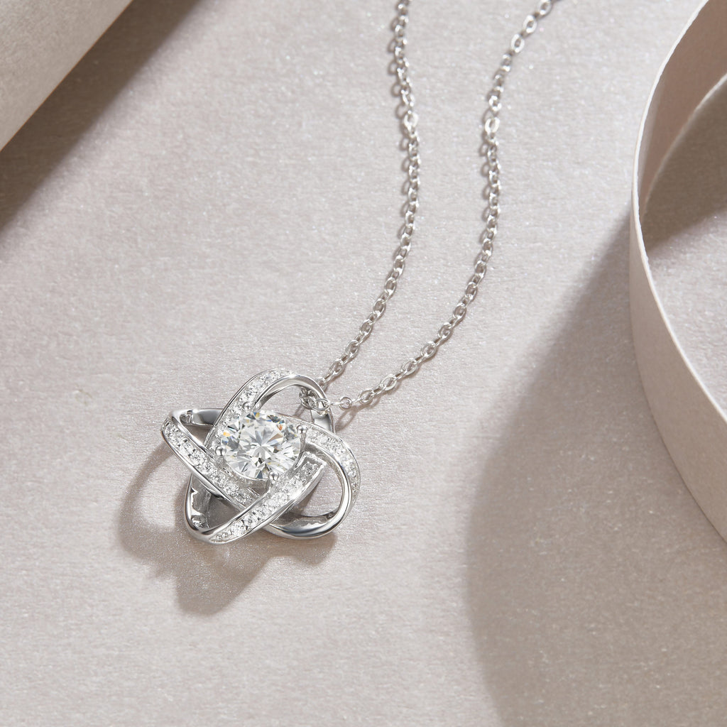 Lunar Cycle Necklace Moissanite 1ct Silver