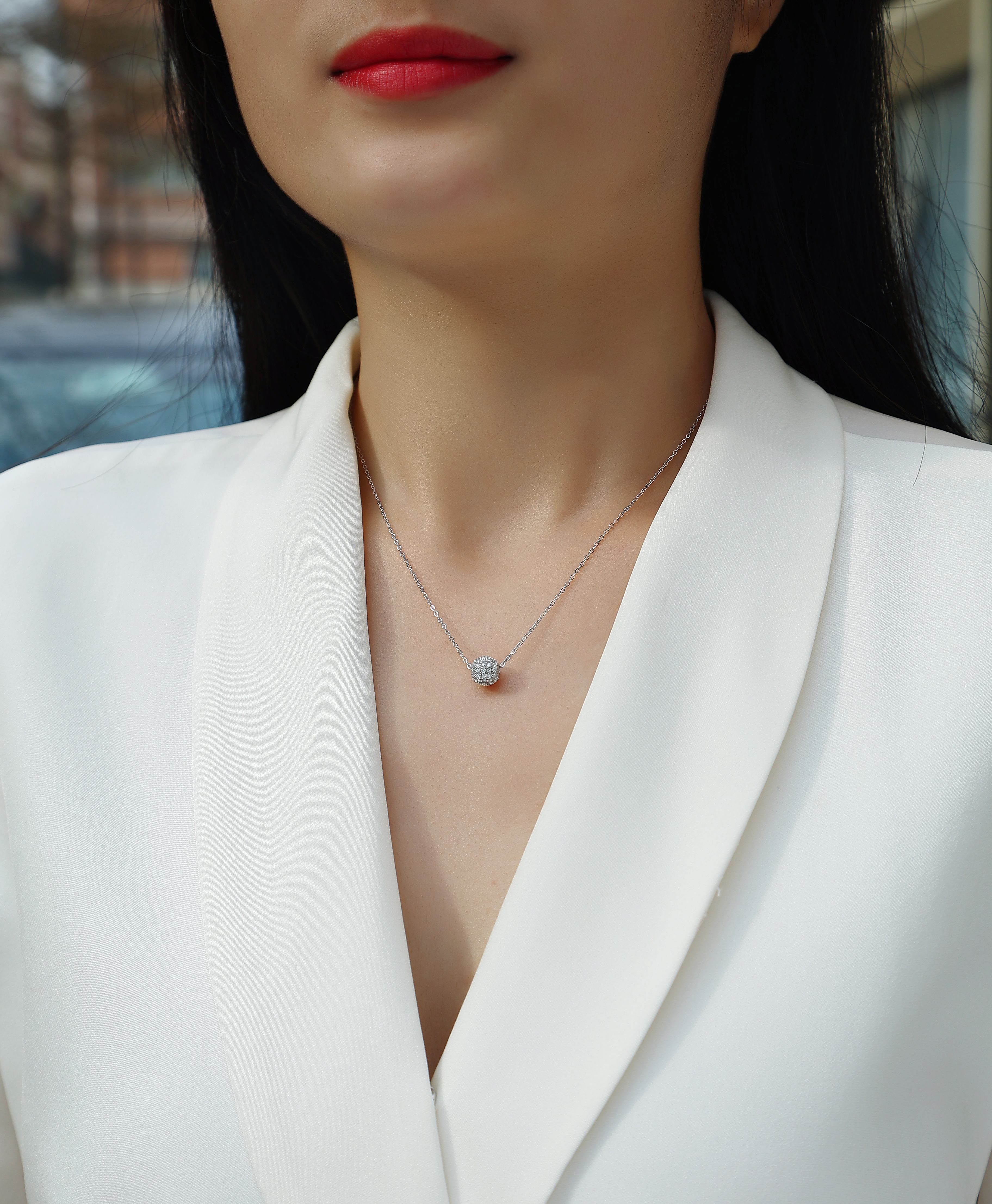Mystic Moon Necklace - Moissanite Silver 40cm