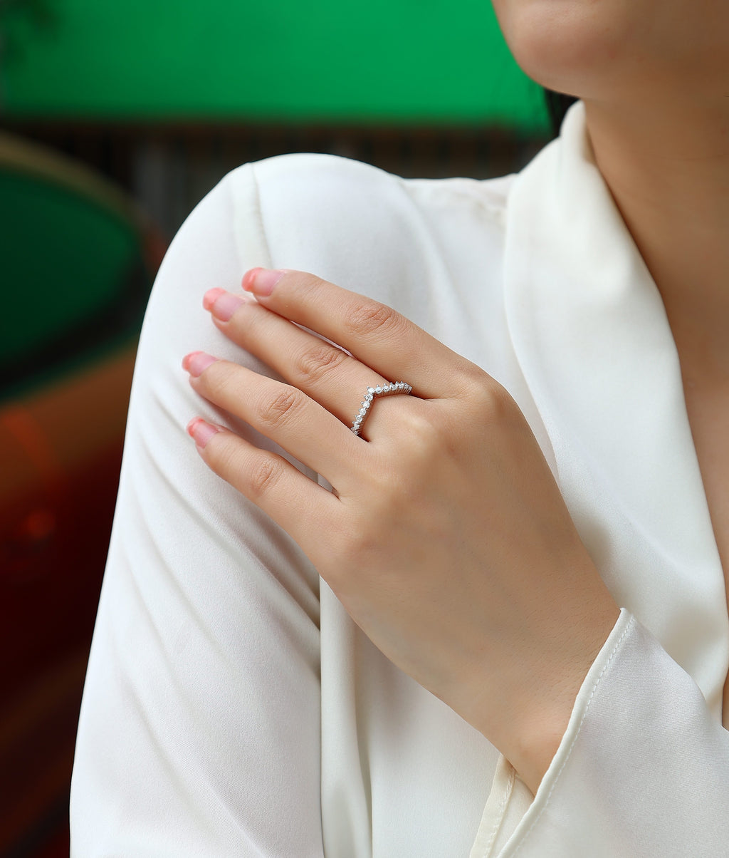 Regulus Crown Moissanite Ring Silver