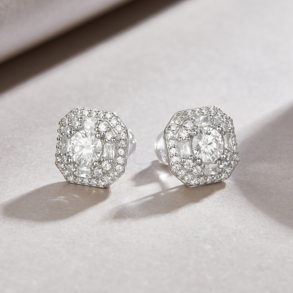 Wezen Moissanite Stud Earrings 0.5ct Silver