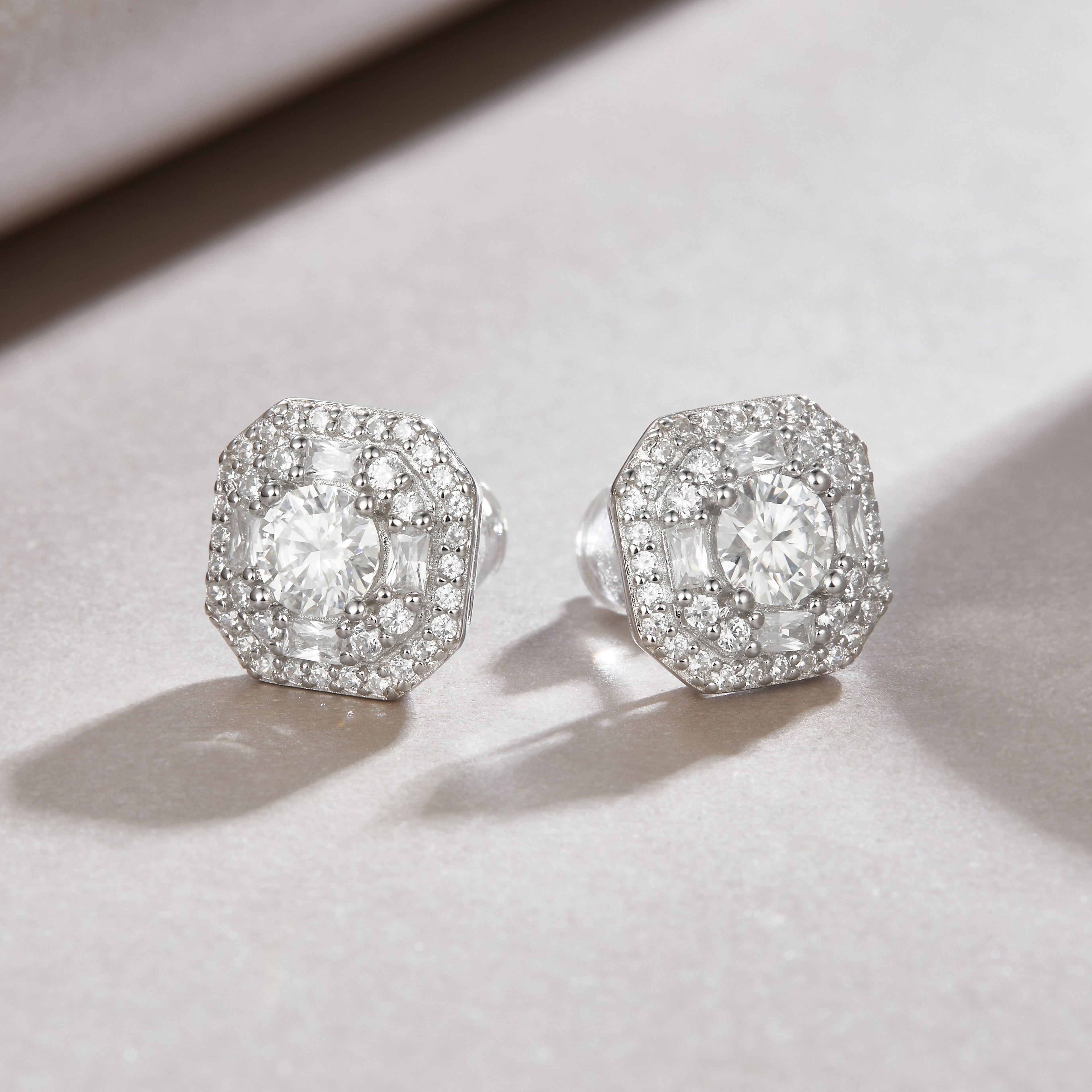 Wezen Moissanite Stud Earrings 0.5ct Silver
