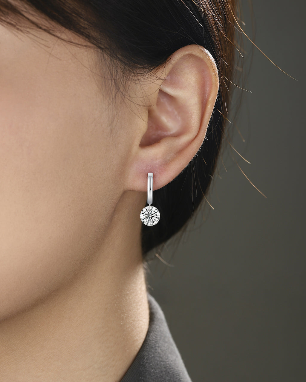 Cosmic Beat Moissanite Earrings 2ct Silver