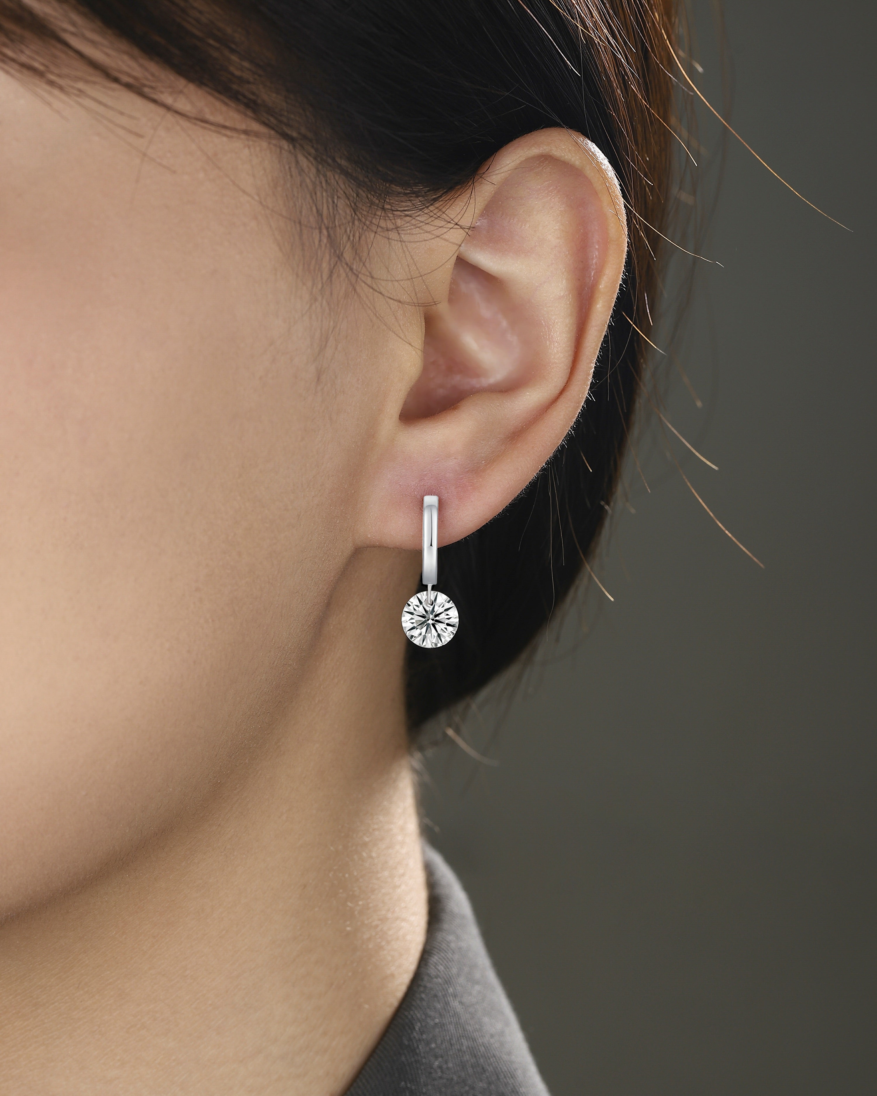 Cosmic Beat Moissanite Earrings 2ct Silver