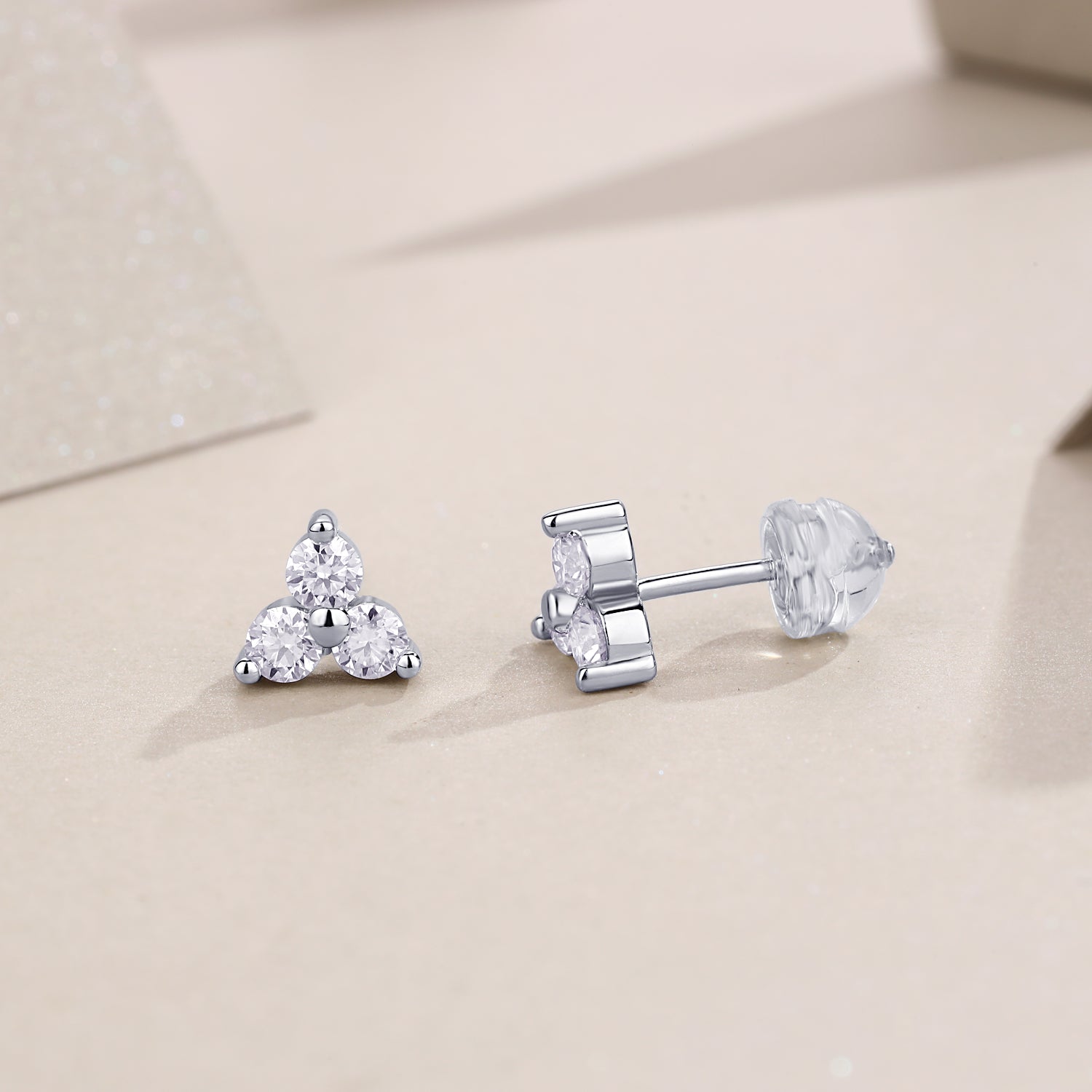Sky Fragment Moissanite Stud Earrings