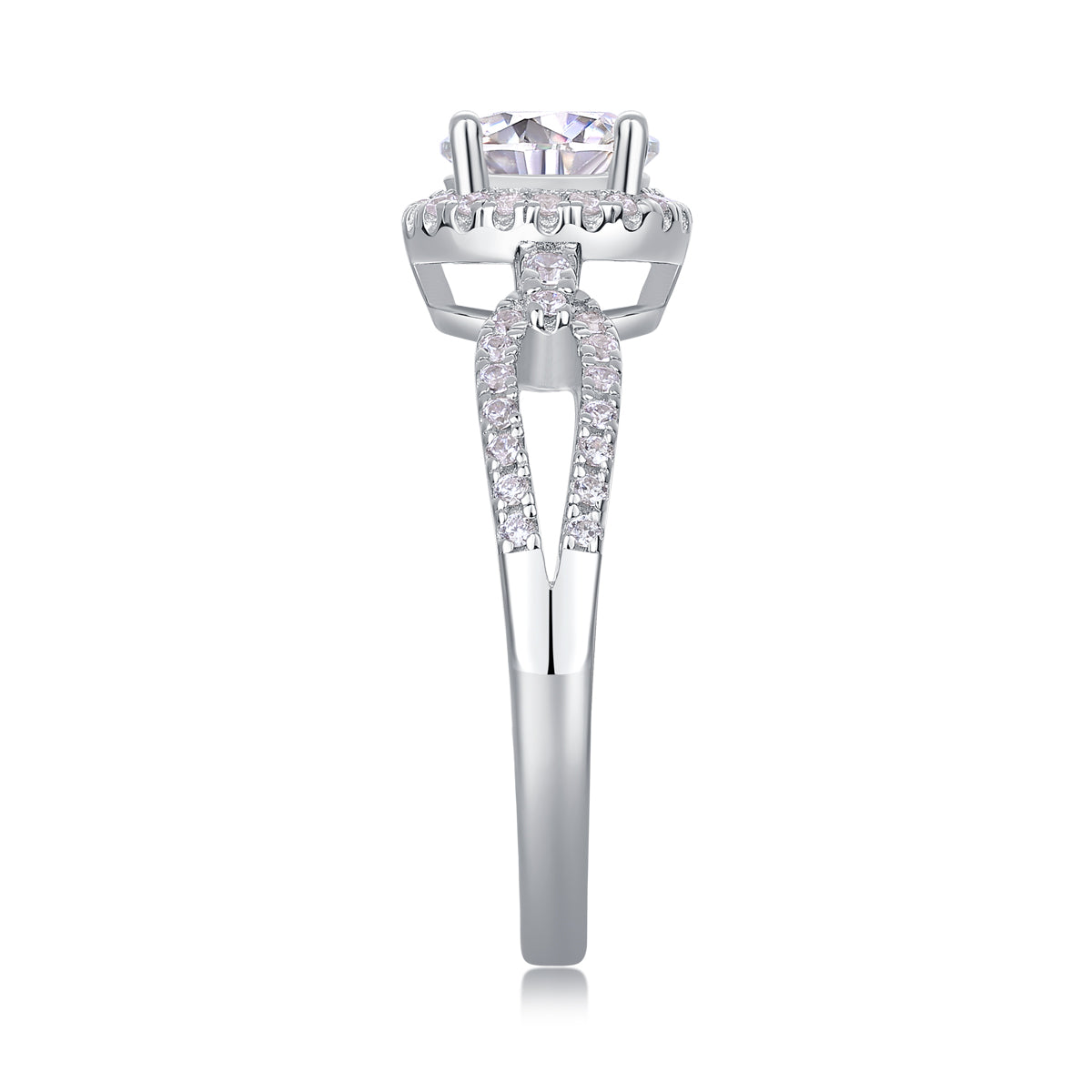 Moissanite Ring 1ct S925 Silver Platinum